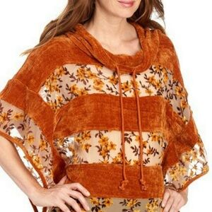 Women's Floral Poncho Sweater